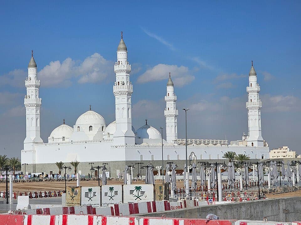 Masjid Quba in Madinah, the first mosque built in Islam.