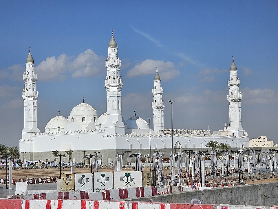 Masjid Quba in Madinah, the first mosque built in Islam.